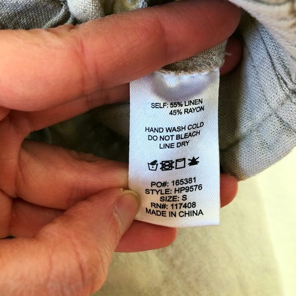 Chocolate Tan Linen Pants with Belt (S) - Picture 5 of 6